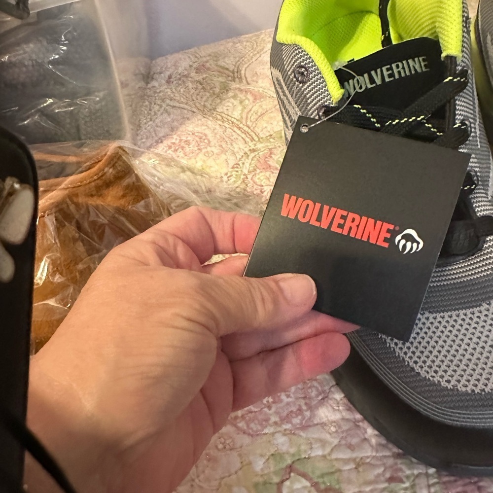 Wolverine Black and Neon Yellow Athletic Shoes - Picture 2 of 5